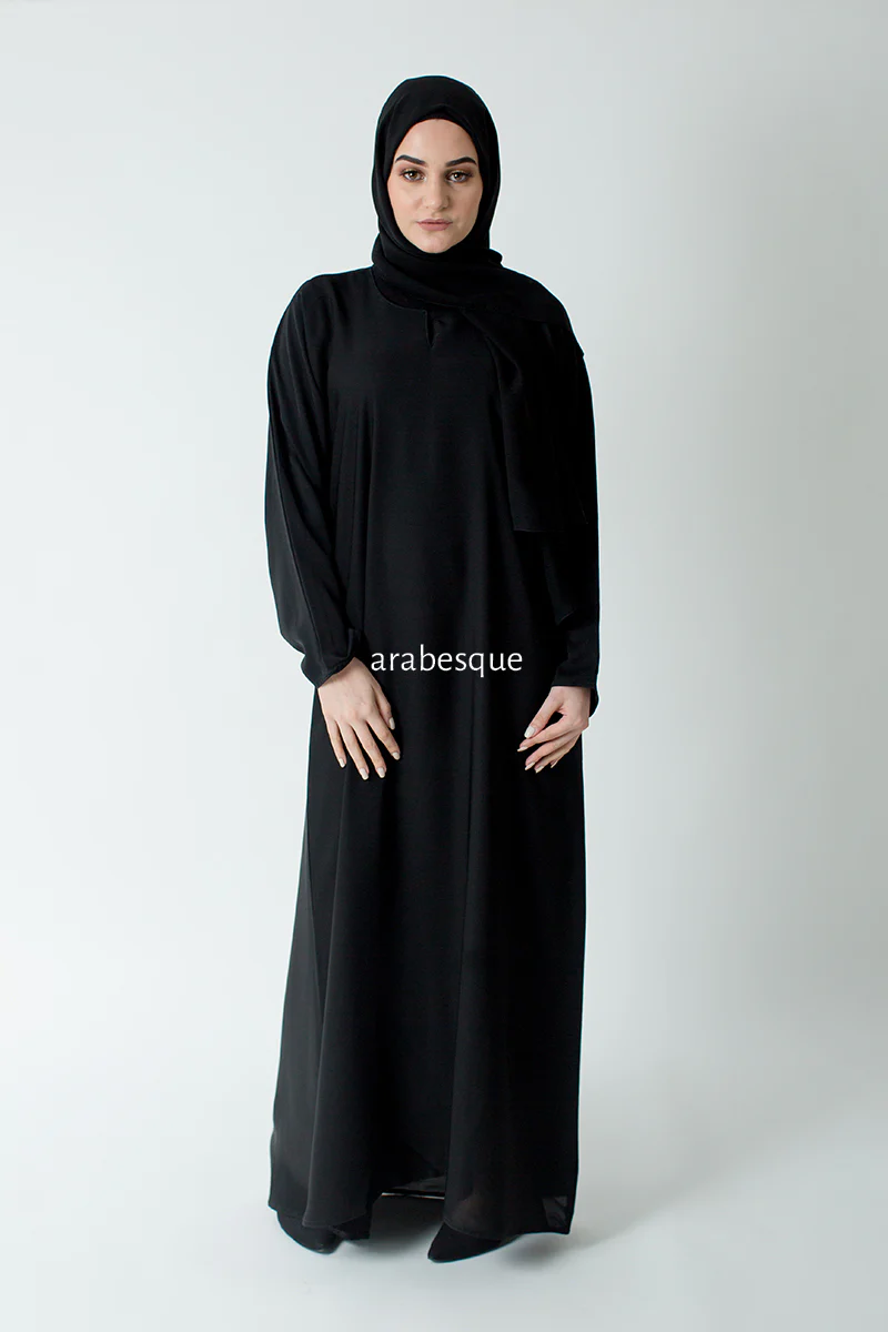 Premium Black Closed Abaya – Plain Design with Pocket - Image 4