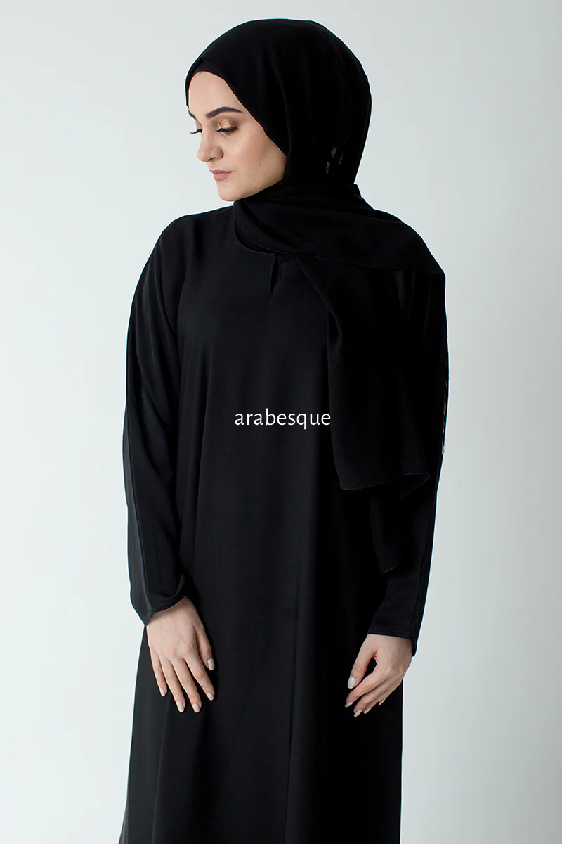 Premium Black Closed Abaya – Plain Design with Pocket - Image 5