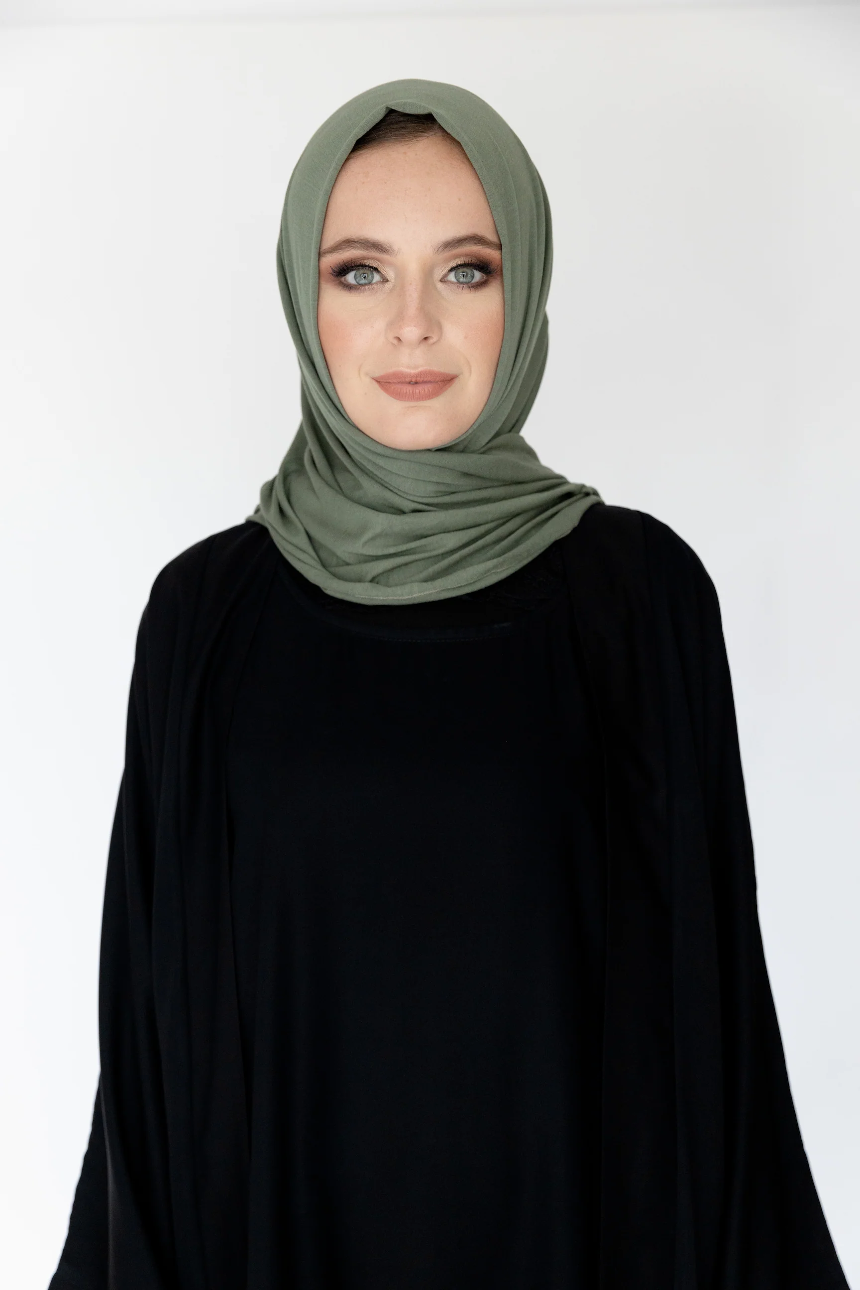 Black Double Layer Open Abaya – Inner Slip Attached - Image 5