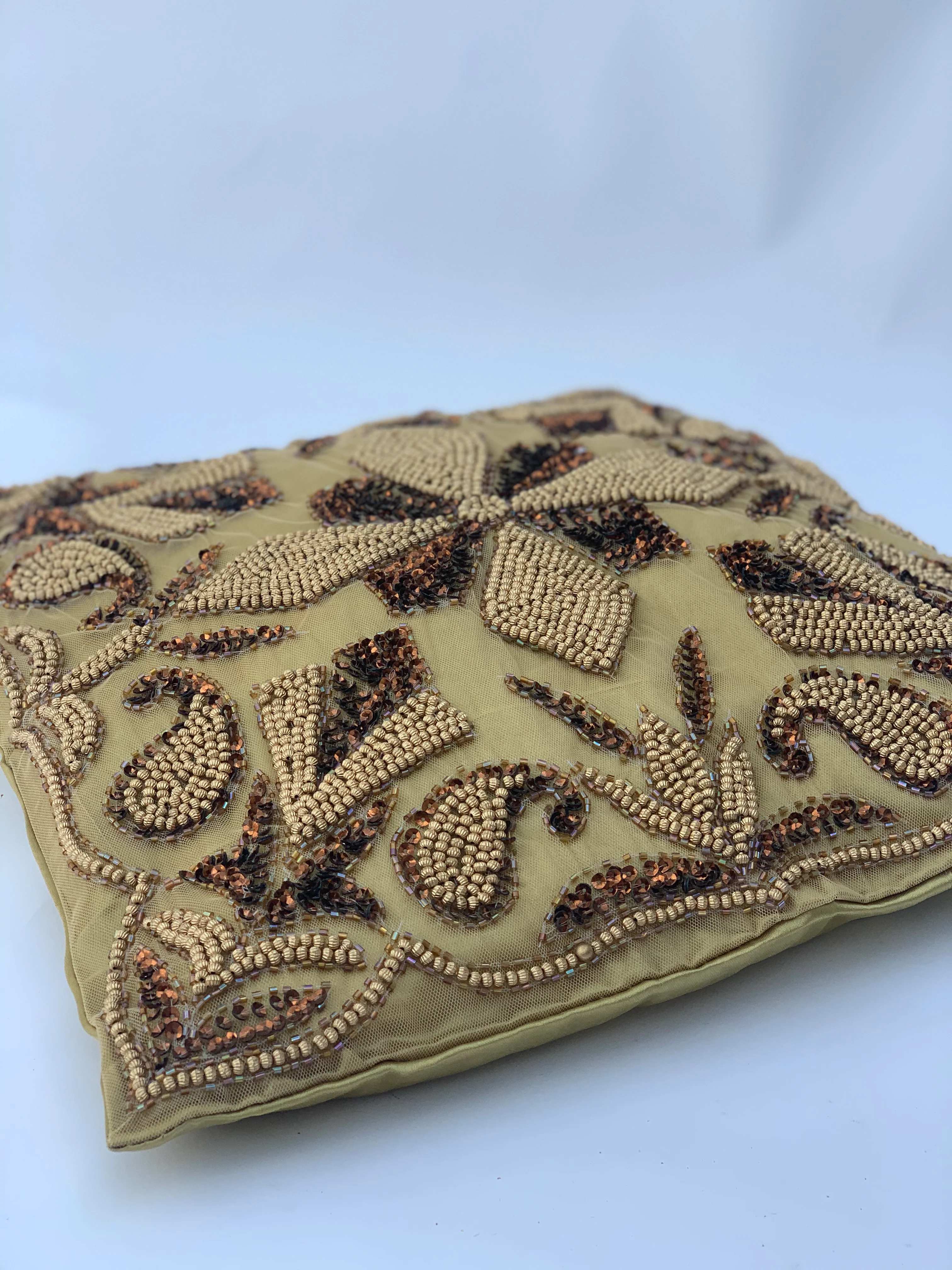 Gold Beaded Cushion Cover - Image 3