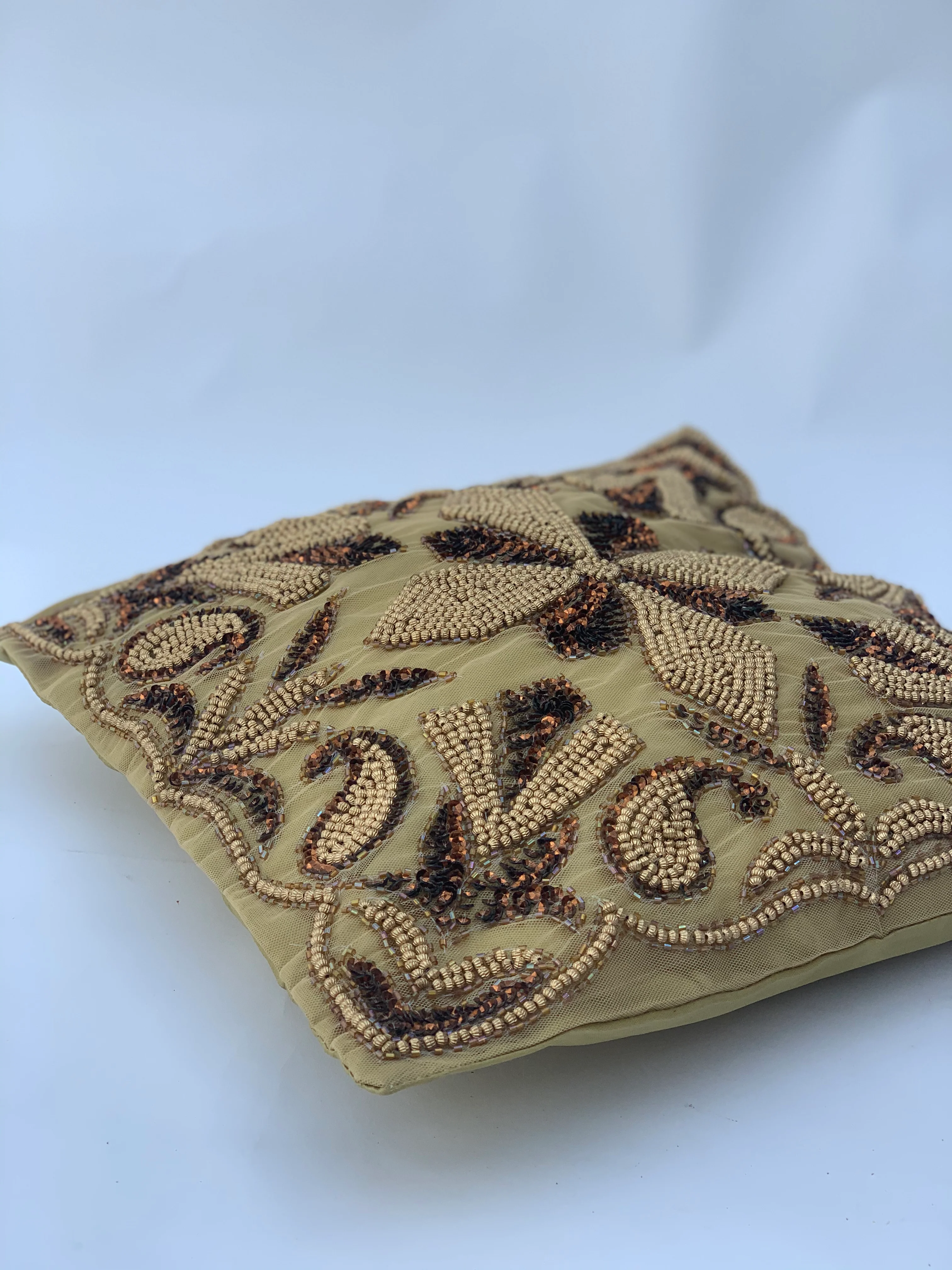Gold Beaded Cushion Cover - Image 4