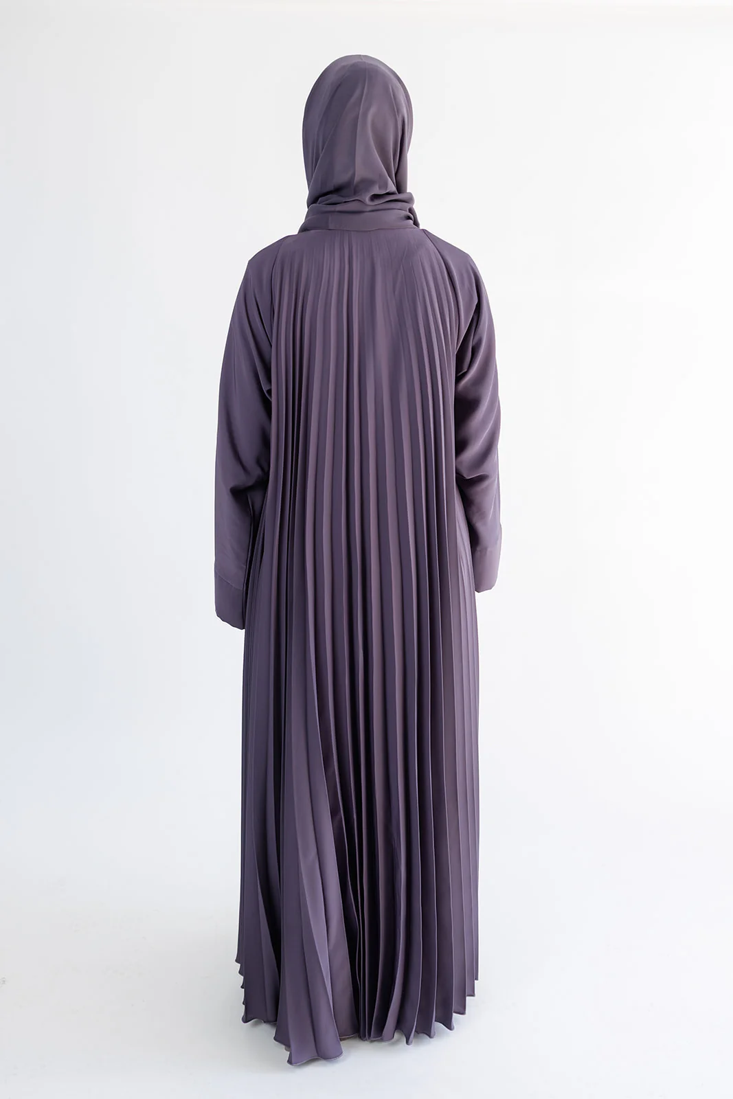 Purple Premium Pleated Open Abaya - Image 5
