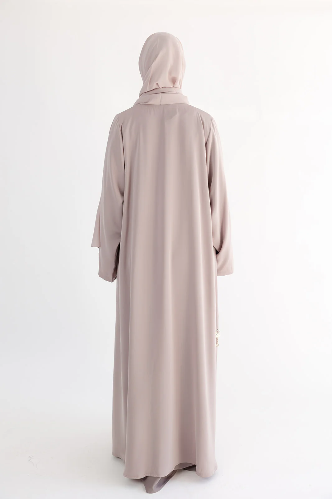 Stone Open Abaya – Premium Blossom Embroidered Design - Image 5